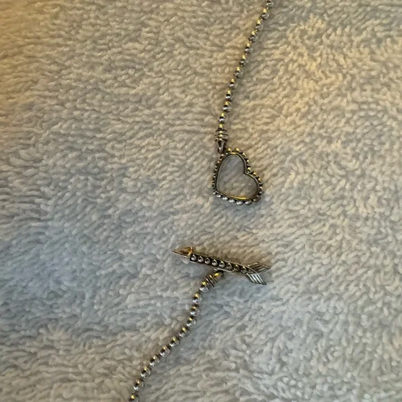 LAGOS Lariat Silver with Gold accents (Hearts and Arrows) Beaded Necklace - Picture 2 of 5